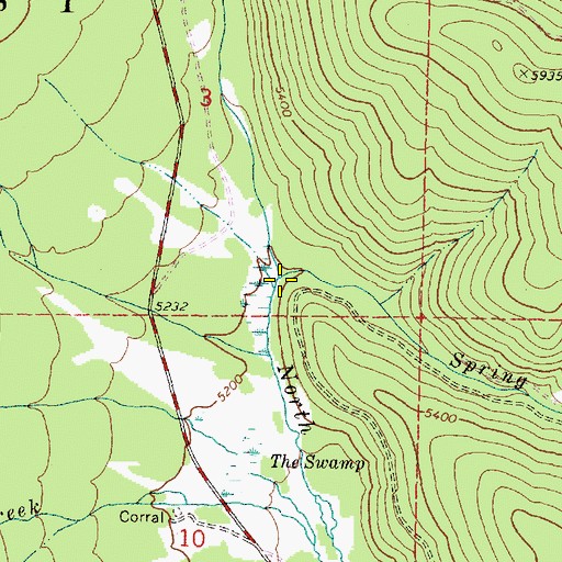 Topographic Map of Spring Creek, OR