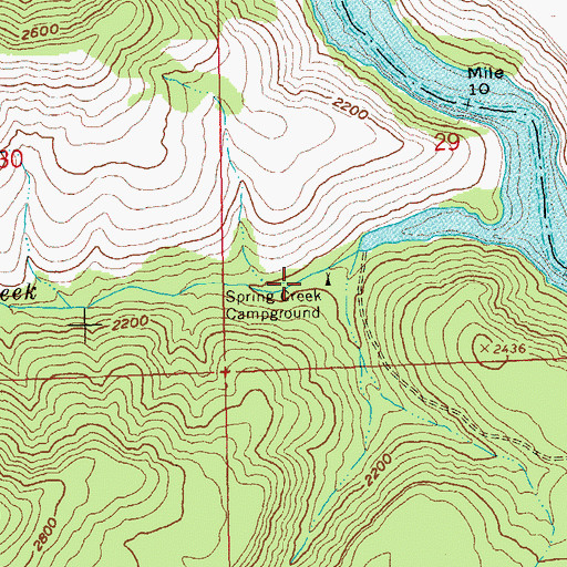 Topographic Map of Perry South Campground, OR