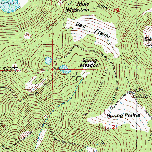 Topographic Map of Spring Meadow, OR