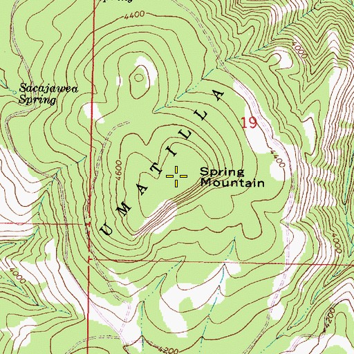 Topographic Map of Spring Mountain, OR