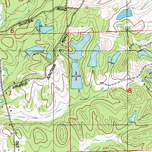 Topographic Map of Browns Ponds, AL