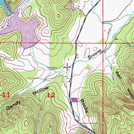 Topographic Map of Browns Valley, AL