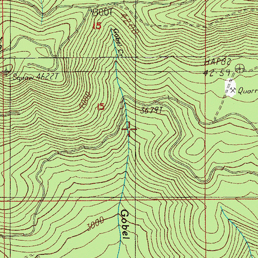 Topographic Map of Squaw Butte Trail (historical), OR