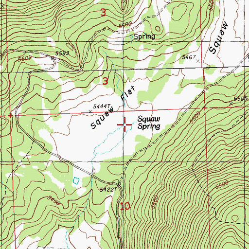 Topographic Map of Squaw Spring, OR