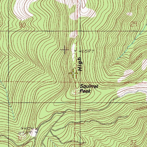 Topographic Map of Squirrel Peak, OR