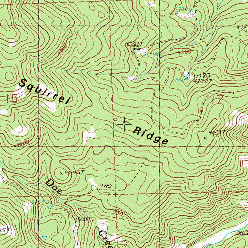 Topographic Map of Squirrel Ridge, OR