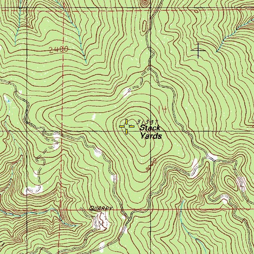 Topographic Map of Stack Yards, OR