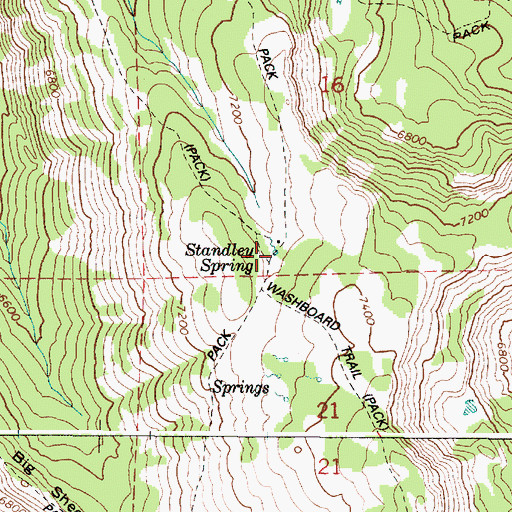 Topographic Map of Standley Spring, OR