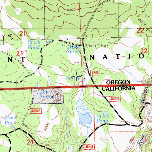 Topographic Map of State Line Guard Station (historical), OR