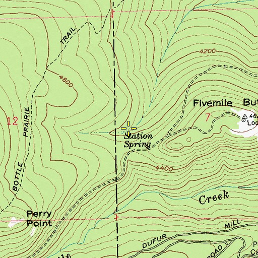 Topographic Map of Station Spring, OR