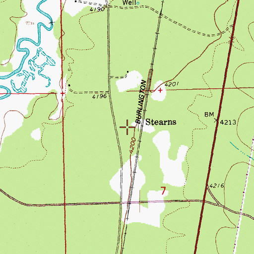Topographic Map of Stearns (historical), OR