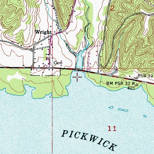 Topographic Map of Brush Creek, AL