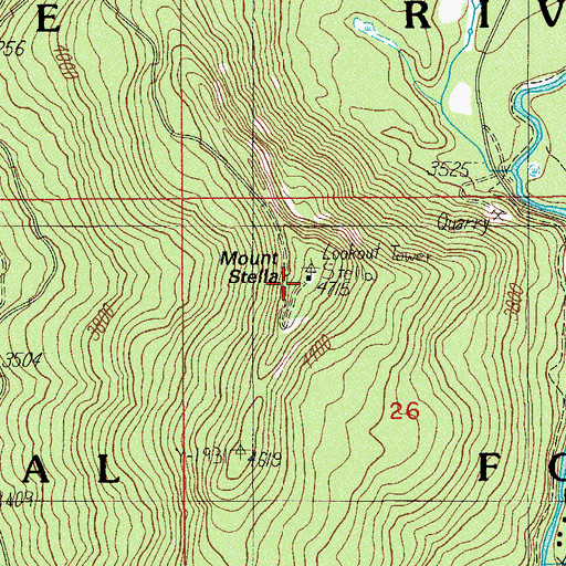 Topographic Map of Mount Stella, OR