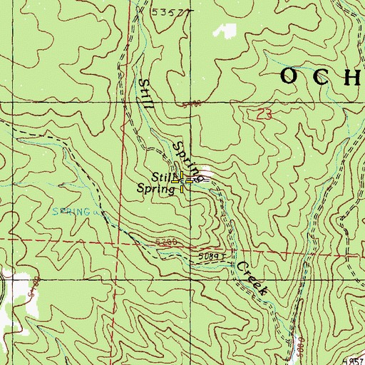 Topographic Map of Still Spring, OR