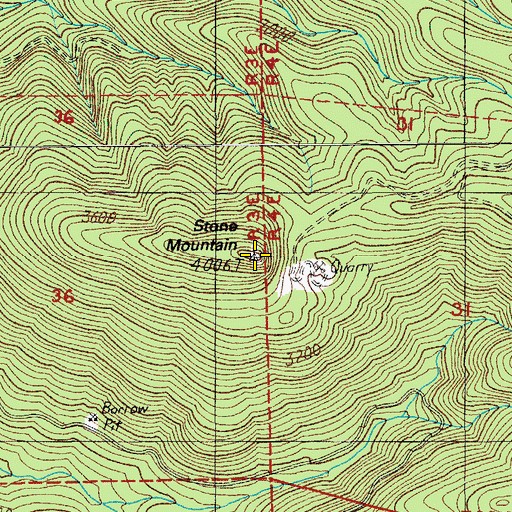 Topographic Map of Stone Mountain, OR
