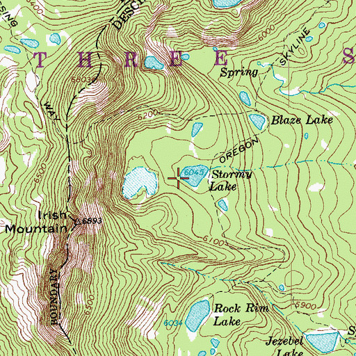 Topographic Map of Stormy Lake, OR