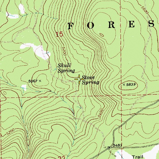 Topographic Map of Stove Spring, OR