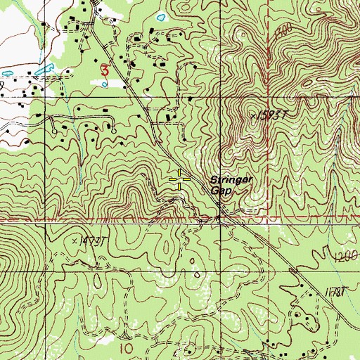 Topographic Map of Stringer Gap, OR