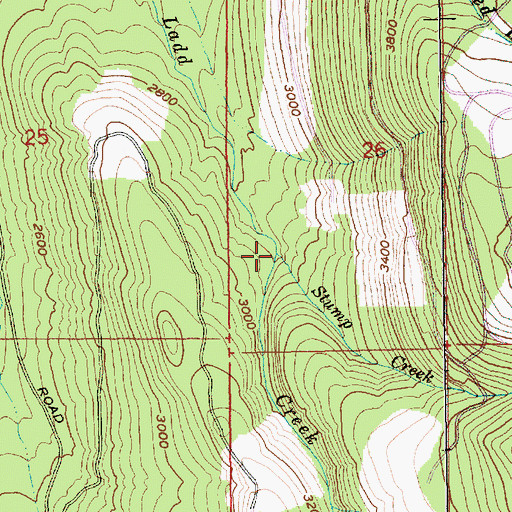 Topographic Map of Stump Creek, OR