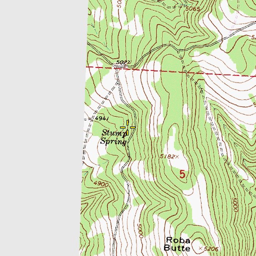 Topographic Map of Stump Spring, OR