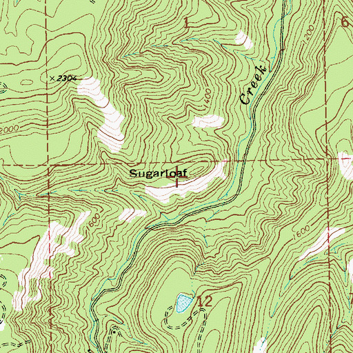 Topographic Map of Sugarloaf, OR