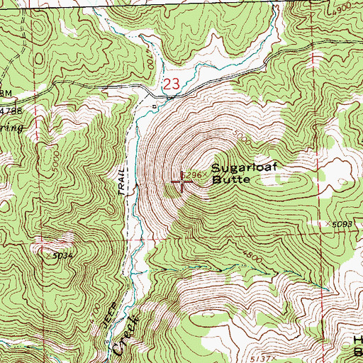 Topographic Map of Sugarloaf Butte, OR