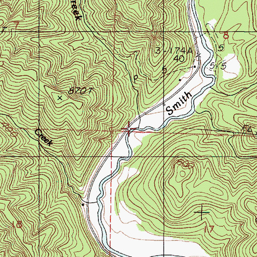 Topographic Map of Chapman Creek, OR