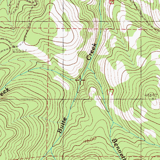 Topographic Map of Sulphur Creek, OR