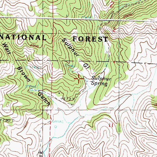 Topographic Map of Sulphur Spring, OR