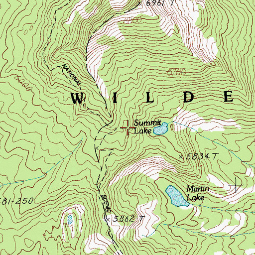 Topographic Map of Summit Lake, OR