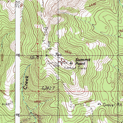 Topographic Map of Summit Point, OR