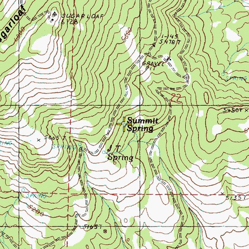 Topographic Map of Summit Spring, OR