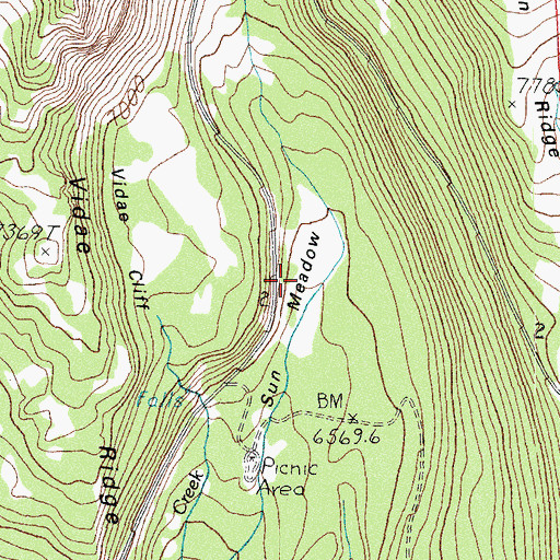 Topographic Map of Sun Meadows, OR
