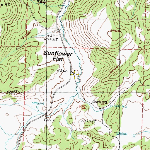 Topographic Map of Sunflower Flat, OR