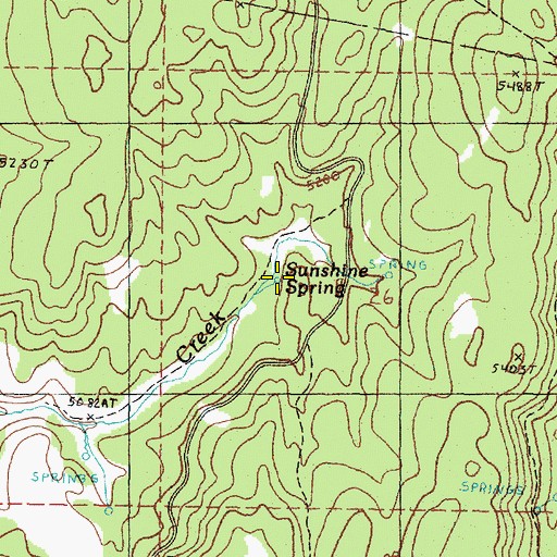 Topographic Map of Sunshine Spring, OR