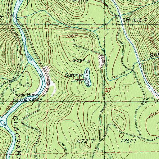 Topographic Map of Surprise Lake, OR