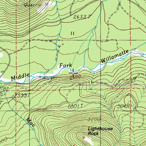 Topographic Map of Swift Creek, OR