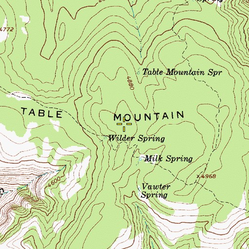 Topographic Map of Table Mountain, OR