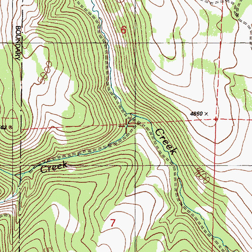 Topographic Map of Tamarack Creek, OR