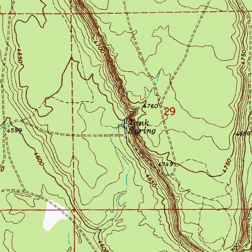 Topographic Map of Tank Spring, OR