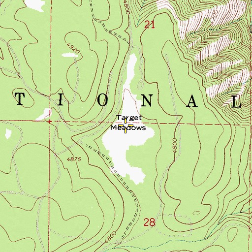 Topographic Map of Target Meadows, OR