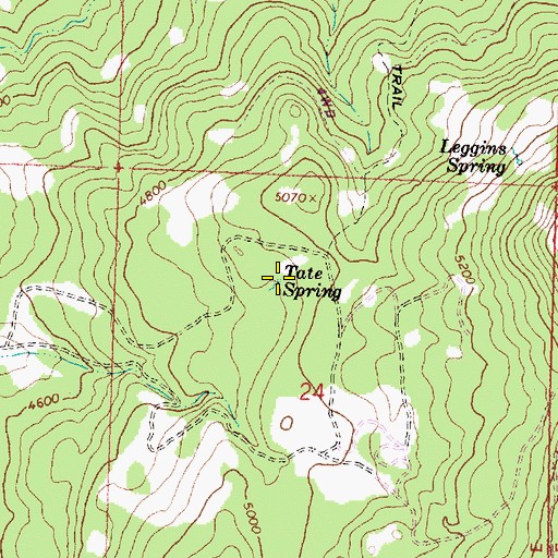 Topographic Map of Tate Spring, OR