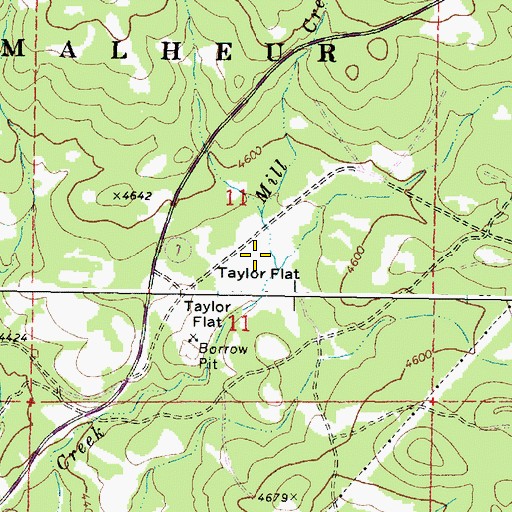 Topographic Map of Taylor Flat, OR