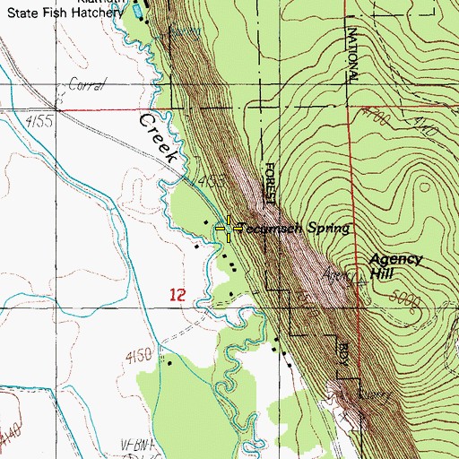 Topographic Map of Tecumseh Spring, OR