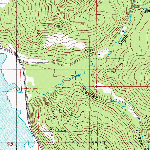 Topographic Map of Teeter Creek, OR