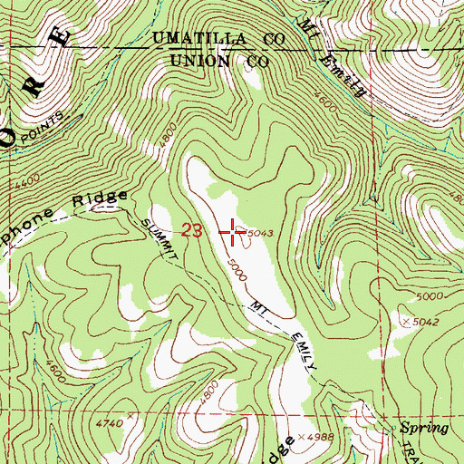 Topographic Map of Telephone Ridge, OR