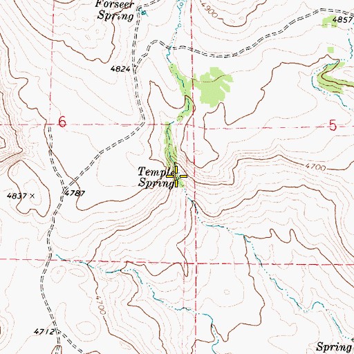 Topographic Map of Temple Spring, OR