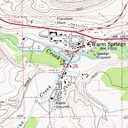 Topographic Map of Tenino Creek, OR