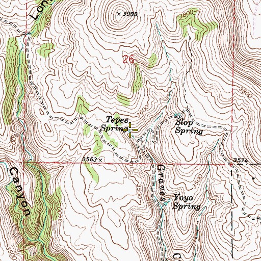 Topographic Map of Tepee Spring, OR