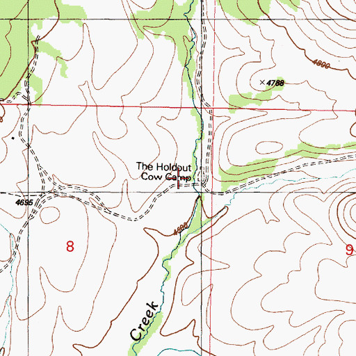 Topographic Map of The Holdout Cow Camp, OR